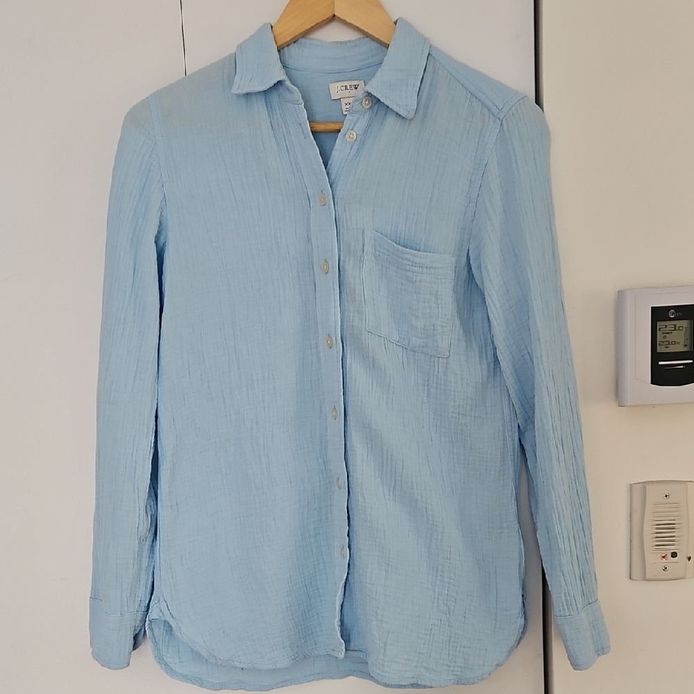 J. Crew Light Blue Gauze Button-Down Shirt